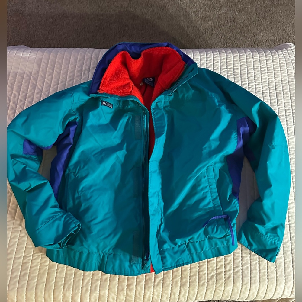 Vintage early 90’s Columbia Kids Teal and Blue Jacket with full liner jacket